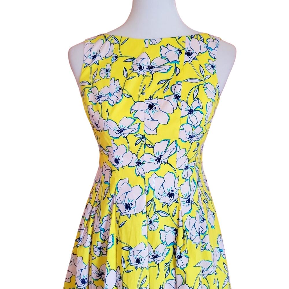 Eliza J Yellow Floral Pleated Dress - Picture 5 of 13